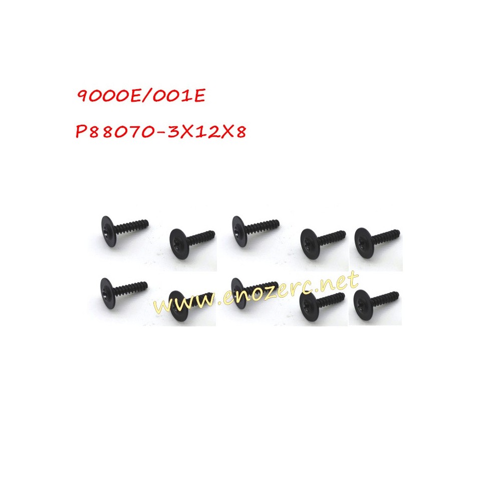 Enoze RC Car Parts 3X12X8 Screw P88070 For 1/14 9000E 9002E 9003E 9004E 001E 002E 003E 004E Cars