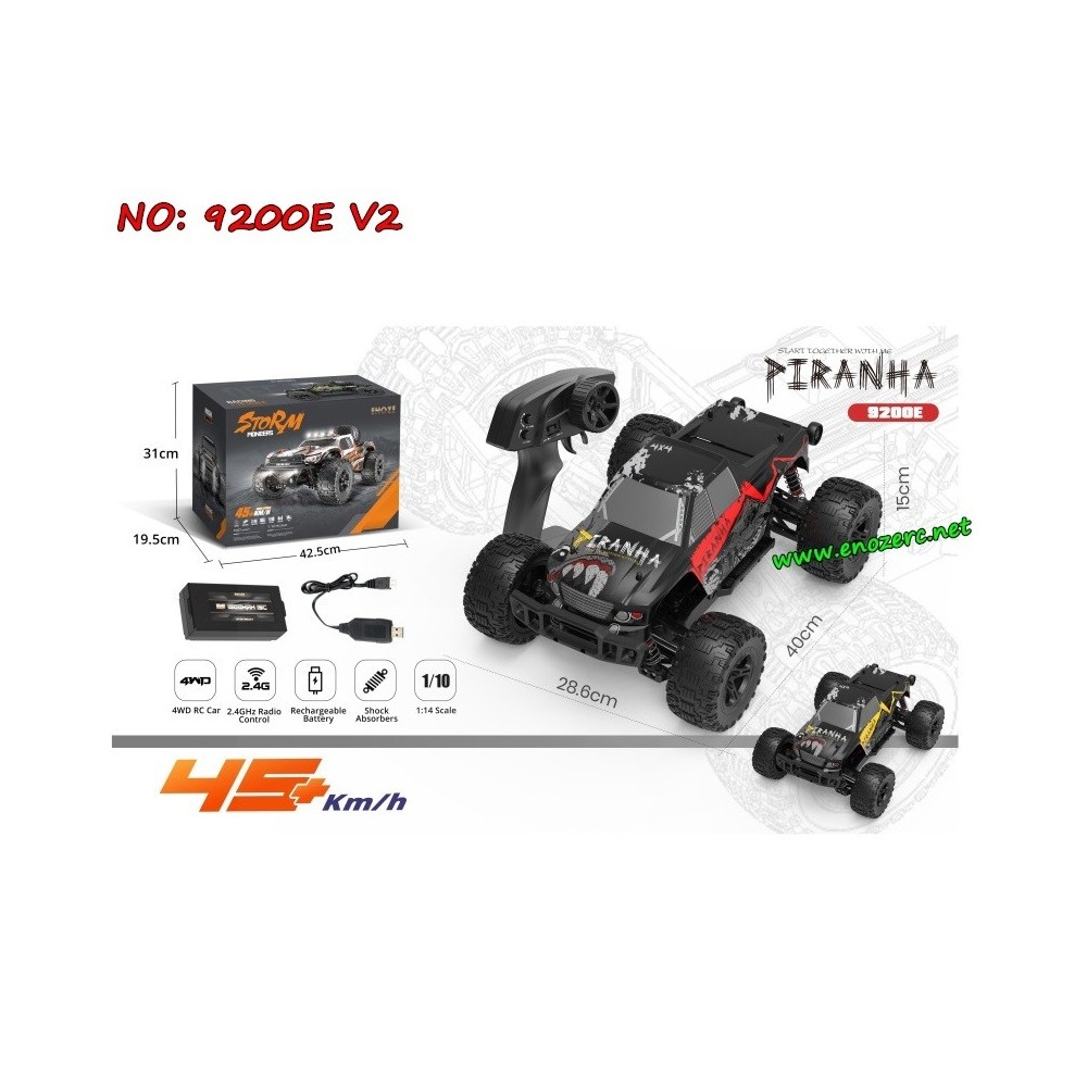ENOZE 9200E V2 Piranha 1/10 RTR 2.4G 4WD RC Truck-New Version