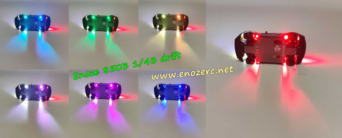 Enoze 8503 1/43 scale rc drift car, with seven-color LED lights